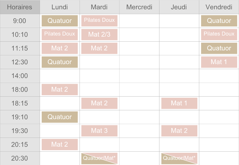 horaires